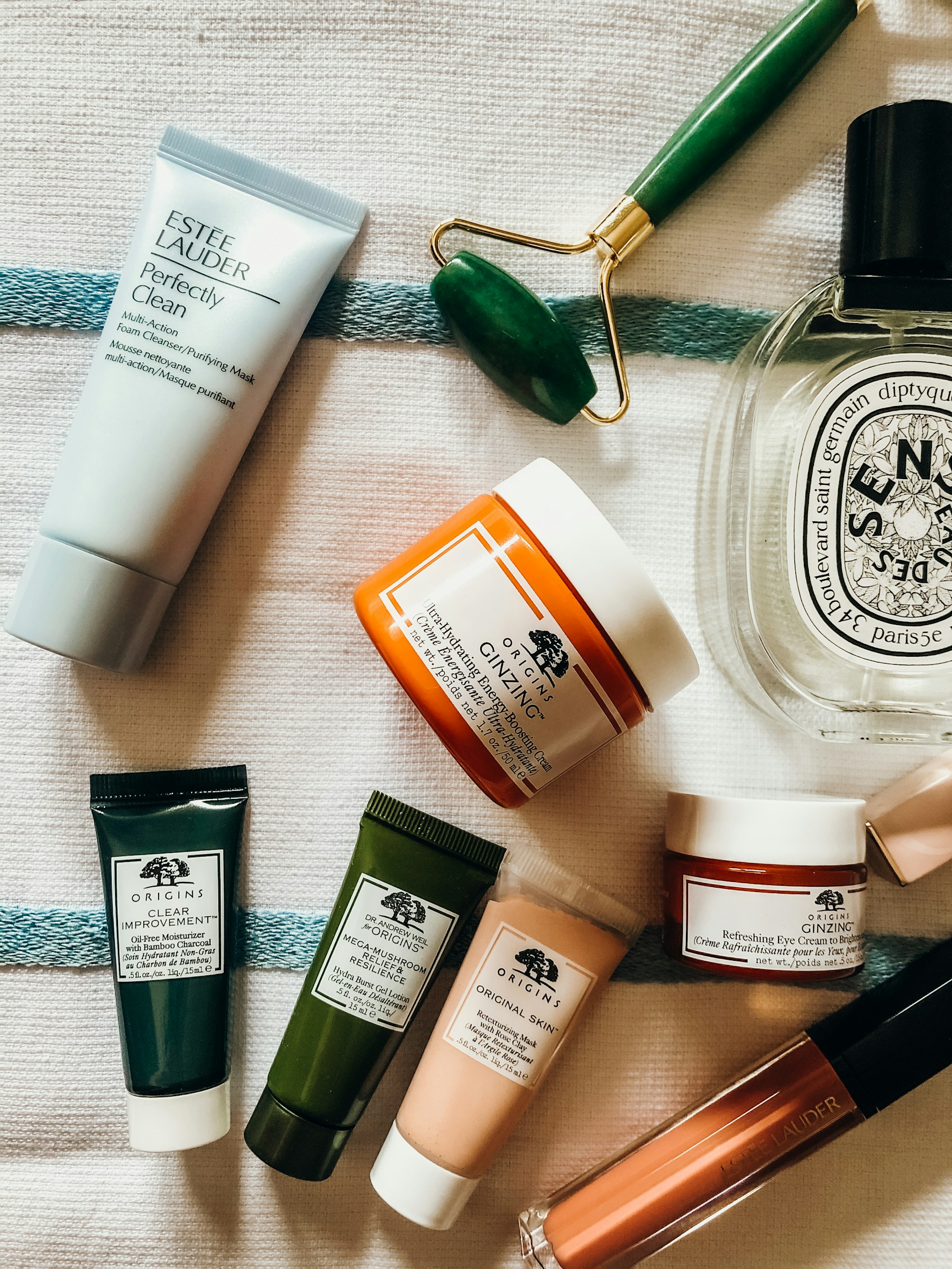 Texture-forward skincare still life for a toner-pad formula note.